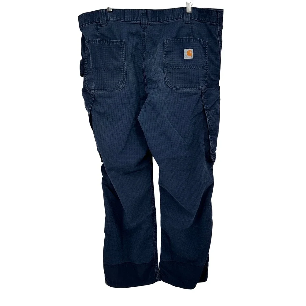 Carhartt Force Men's Navy Blue Ripstop Cargo Work Pants 40x30 Straight‎ Leg
